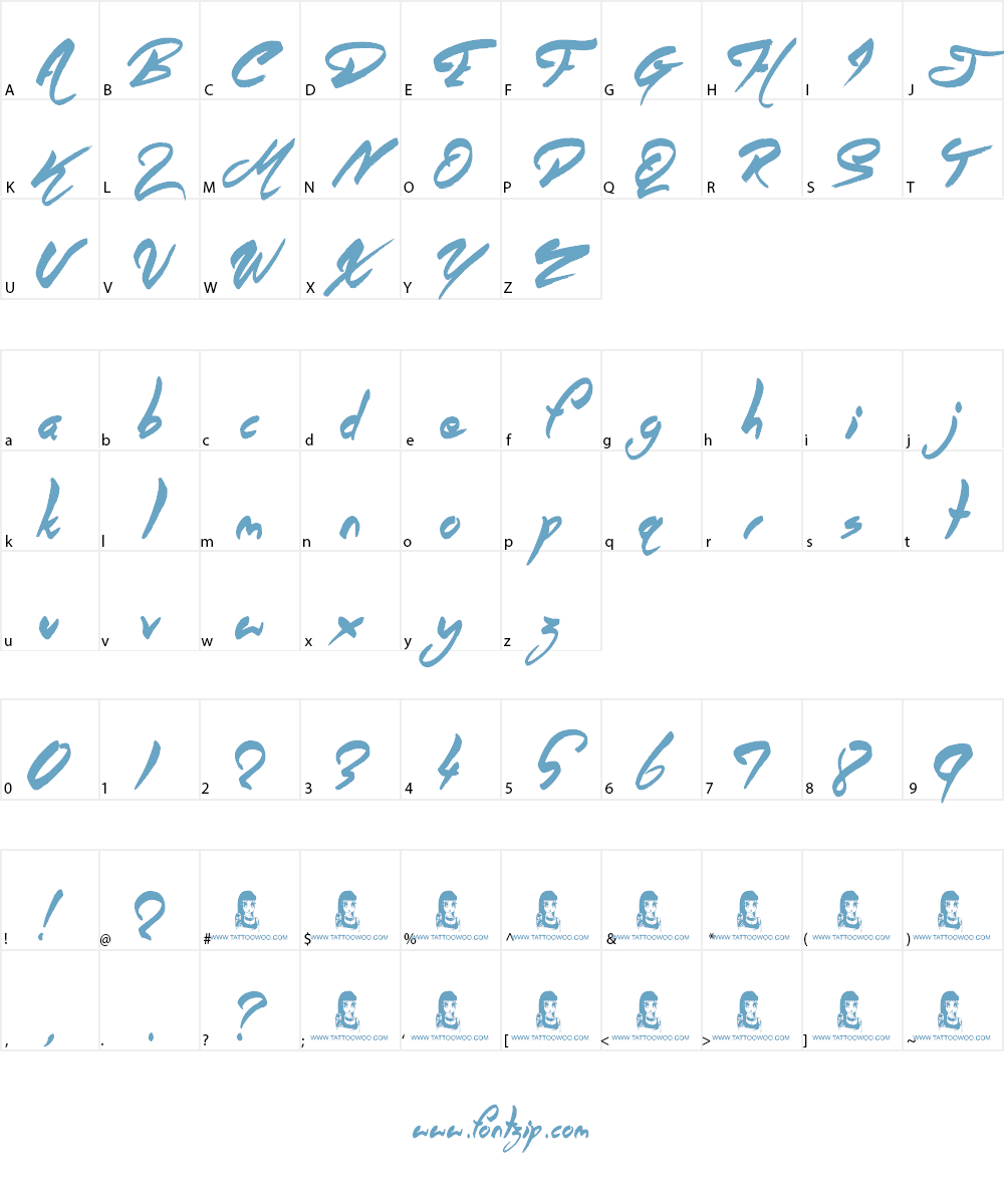 Angel Warriors Font Character